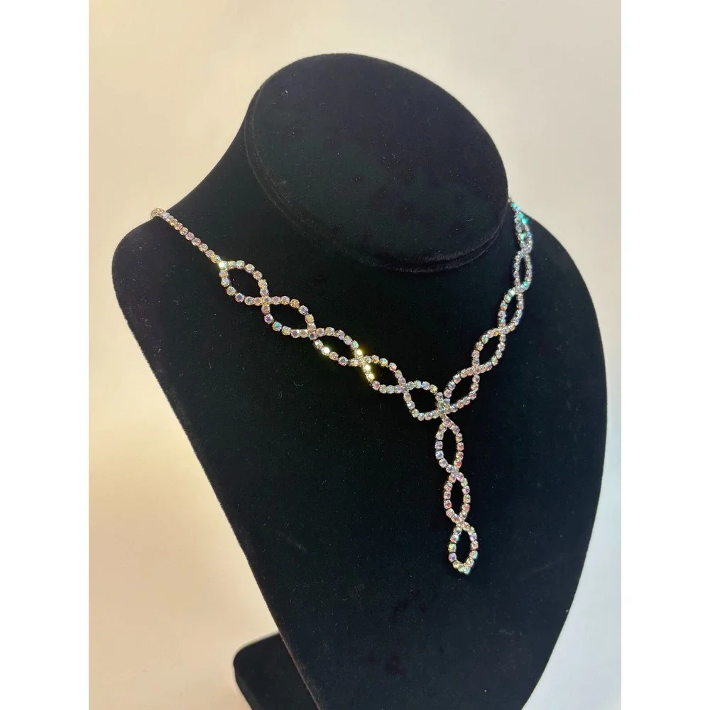 Necklace Choker Rhinestone Elegant Loops Classic Design ‎ 18 inch